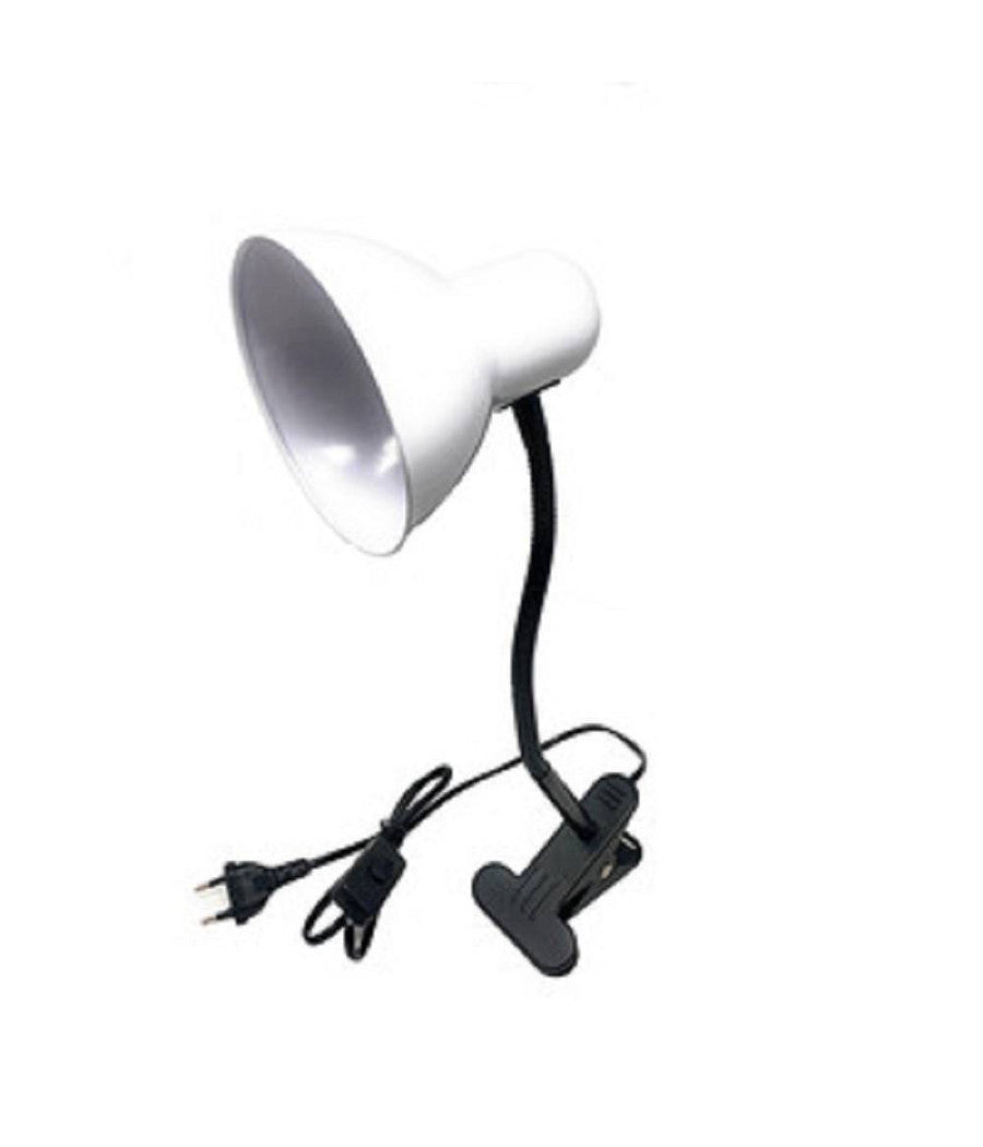 Lampada Snodabile Da Scrivania Luce Tavolo Braccio Flessibile Orientabile Pinza  Bianco       