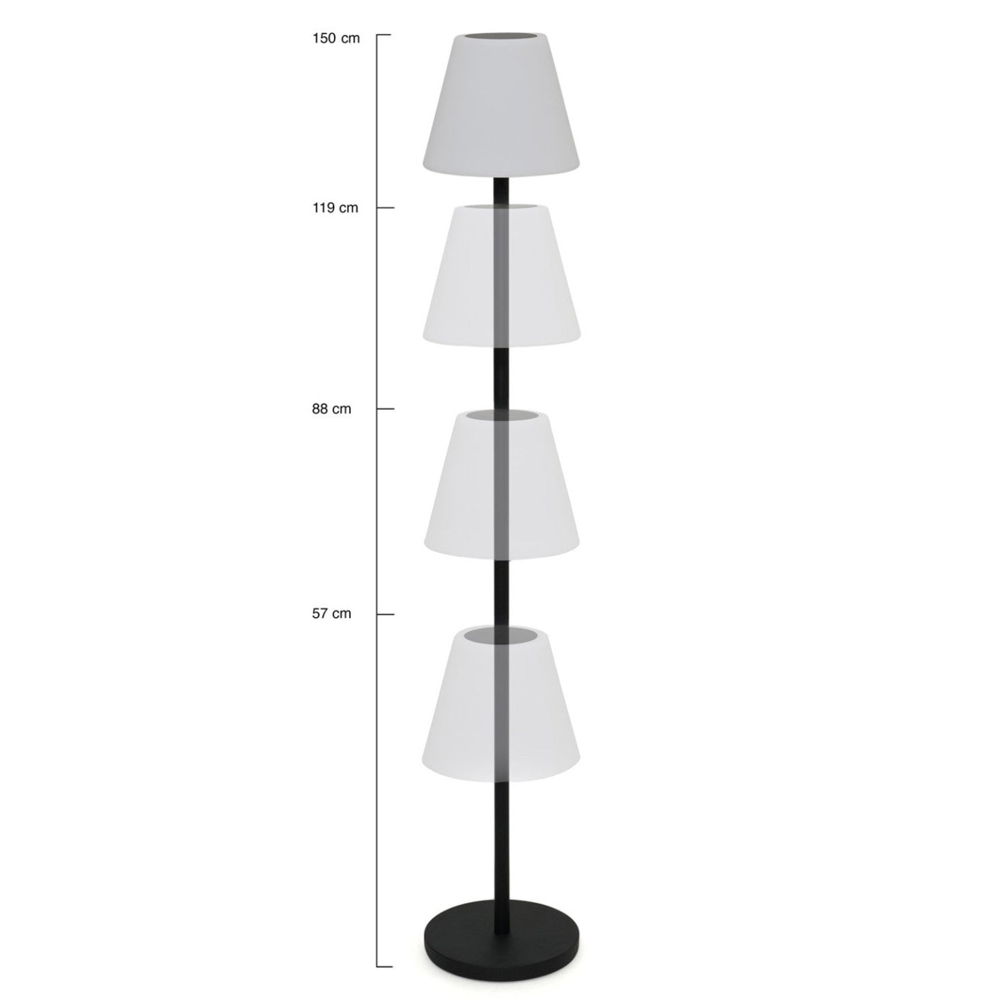 IDMarket - Lampada solare da terra per esterni con LED, altezza 150 cm