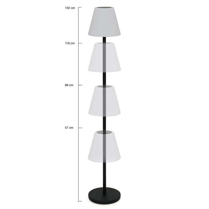 IDMarket - Lampada solare da terra per esterni con LED, altezza 150 cm