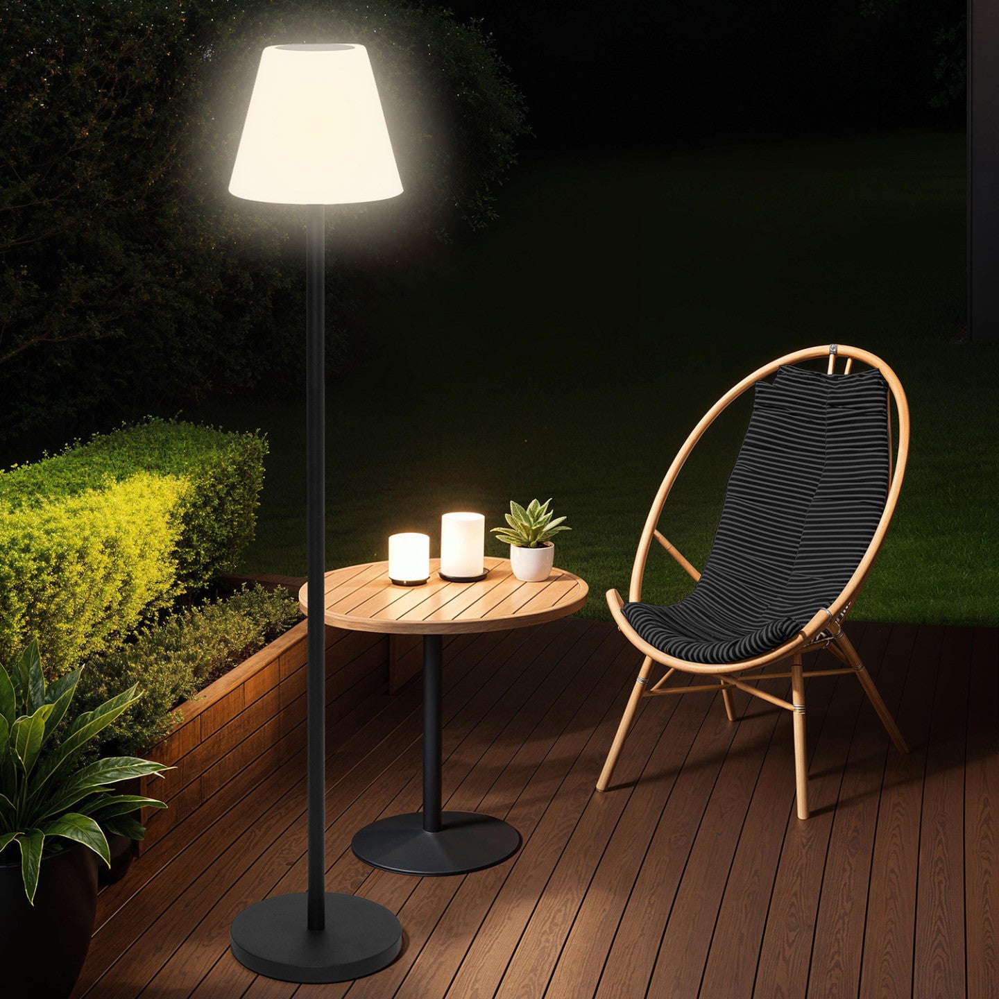 IDMarket - Lampada solare da terra per esterni con LED, altezza 150 cm
