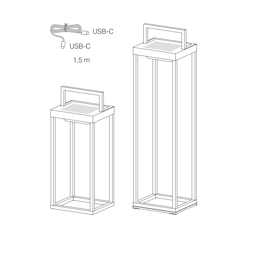 Zafferano - Lanterna Home solar 2 a led 37,3cm - Lampada da parete e da tavolo 2W con batteria e sensore crepuscolare - Bianca
