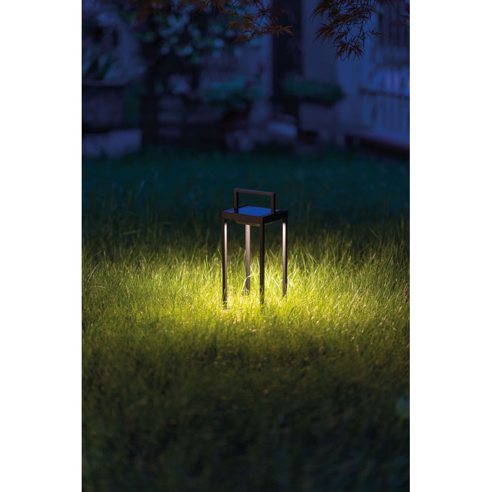 Zafferano - Lanterna Home solar 2 a led 56,4cm - Lampada da parete e da tavolo 2W con batteria e sensore crepuscolare - Bianca