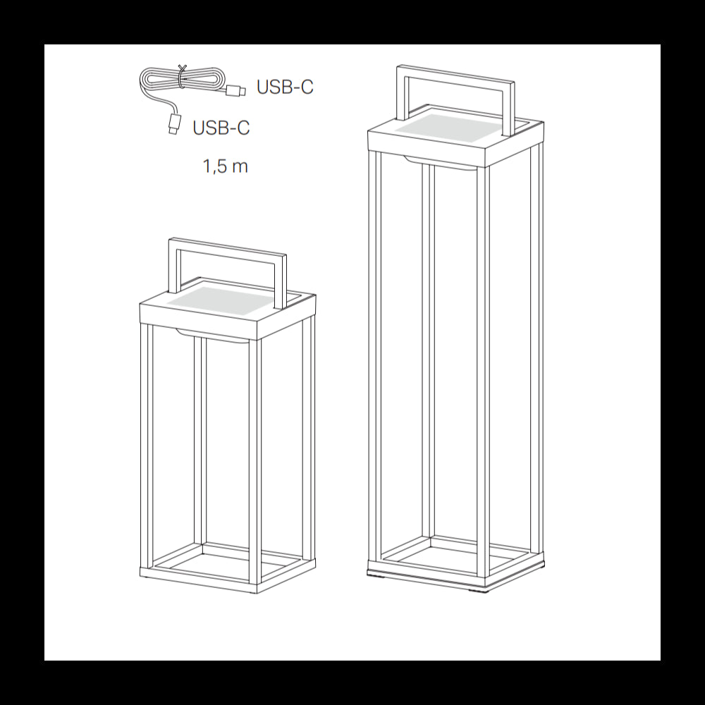 Zafferano - Lanterna Home solar 2 a led 56,4cm - Lampada da parete e da tavolo 2W con batteria e sensore crepuscolare - Corten