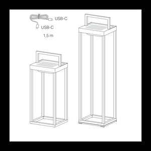 Zafferano - Lanterna Home solar 2 a led 56,4cm - Lampada da parete e da tavolo 2W con batteria e sensore crepuscolare - Corten