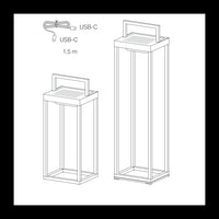 Zafferano - Lanterna Home solar 2 a led 37,3cm - Lampada da parete e da tavolo 2W con batteria e sensore crepuscolare - Nera