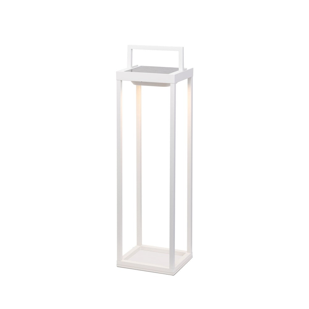 Zafferano - Lanterna Home solar 2 a led 56,4cm - Lampada da parete e da tavolo 2W con batteria e sensore crepuscolare - Bianca