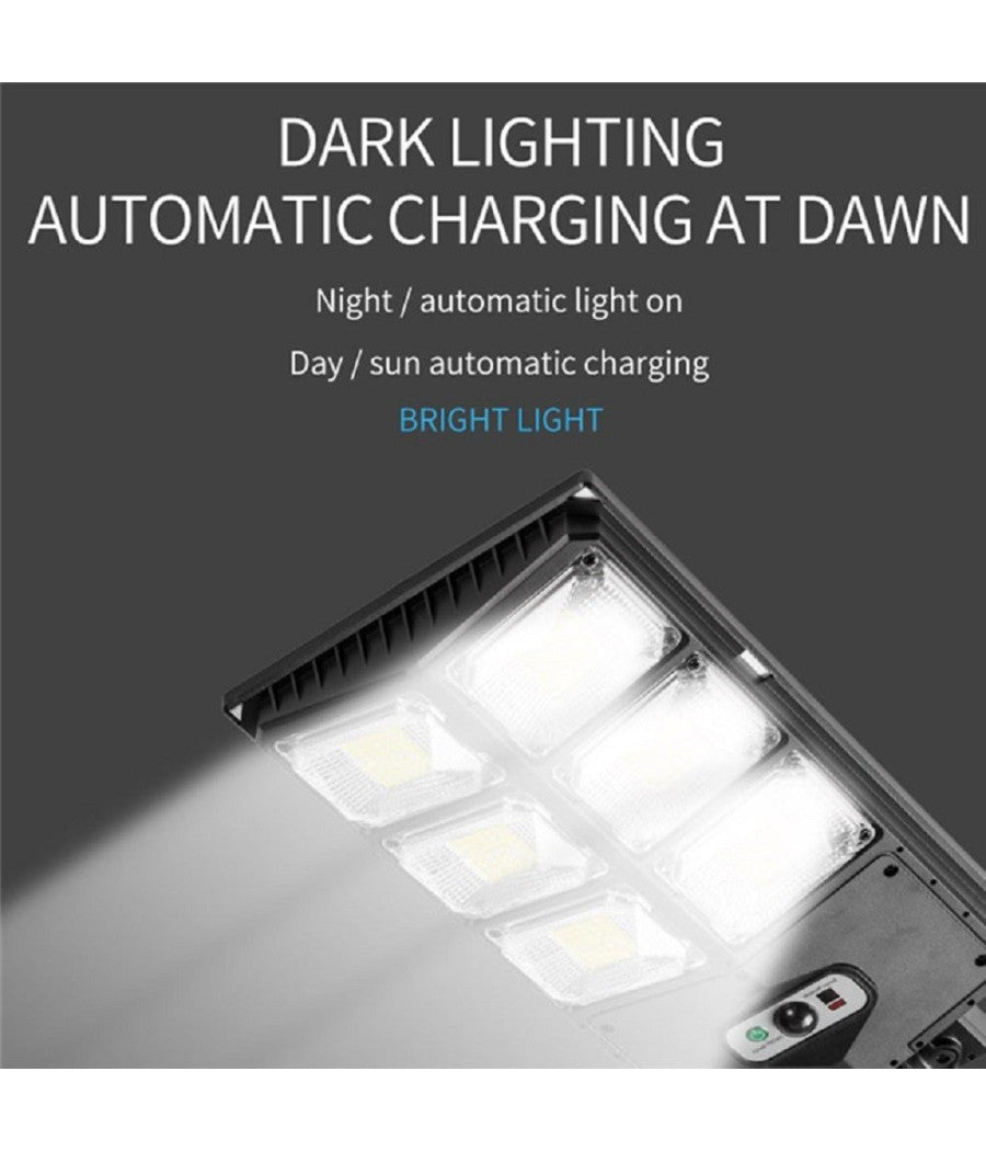 Trade Shop - Lampada Solare Led Impermeabile Giardino Cortile Sensore Movimento Telecomando -