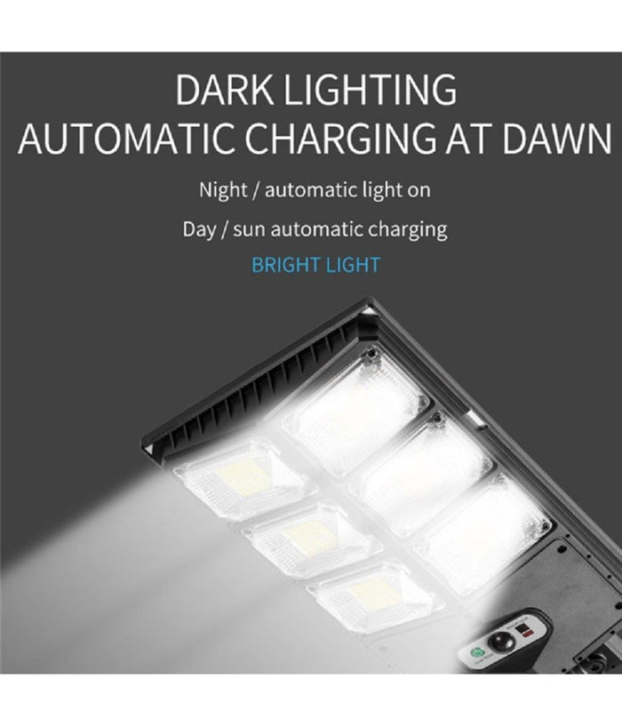 Trade Shop - Lampada Solare Led Impermeabile Giardino Cortile Sensore Movimento Telecomando -