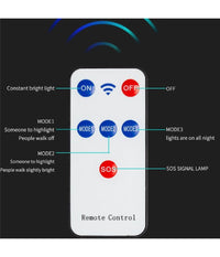 Trade Shop - Lampada Solare Led Impermeabile Giardino Cortile Sensore Movimento Telecomando -