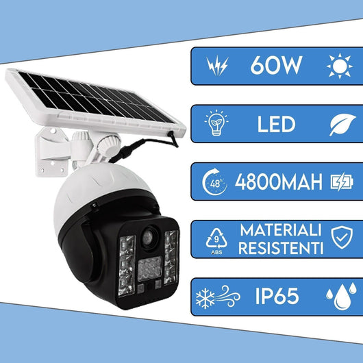 Lampada solare LED LUCE sensore di movimento 60w TELECAMERA FINTA IP65 FO-TA126 - ZENCOCCO