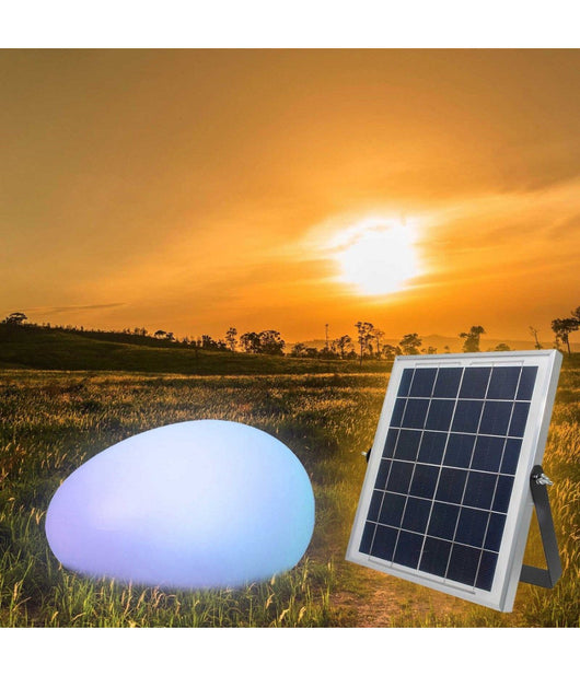 Lampada Solare Luce Rgb Sensore Crepuscolare Pannello Solare Ricaricabile Led 14w         