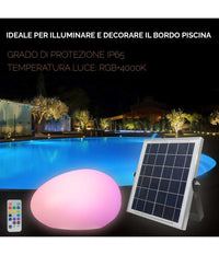 Lampada Solare Luce Rgb Sensore Crepuscolare Pannello Solare Ricaricabile Led 14w         