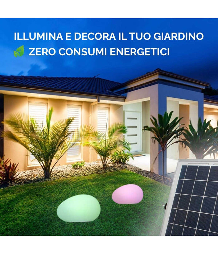 Lampada Solare Luce Rgb Sensore Crepuscolare Pannello Solare Ricaricabile Led 14w         
