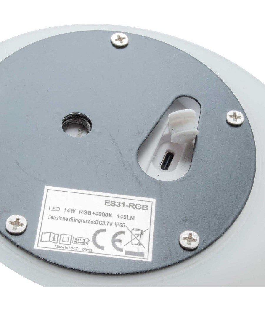 Lampada Solare Luce Rgb Sensore Crepuscolare Pannello Solare Ricaricabile Led 14w         