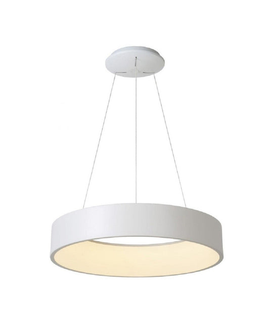 Lampada Sospensione Led 60w Cct Pendente Cerchio Lampadario Moderno Luce 230v 80cm  Bianco       