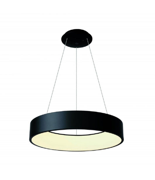 Lampada Sospensione Led 60w Cct Pendente Cerchio Lampadario Moderno Luce 230v 80cm  Nero       