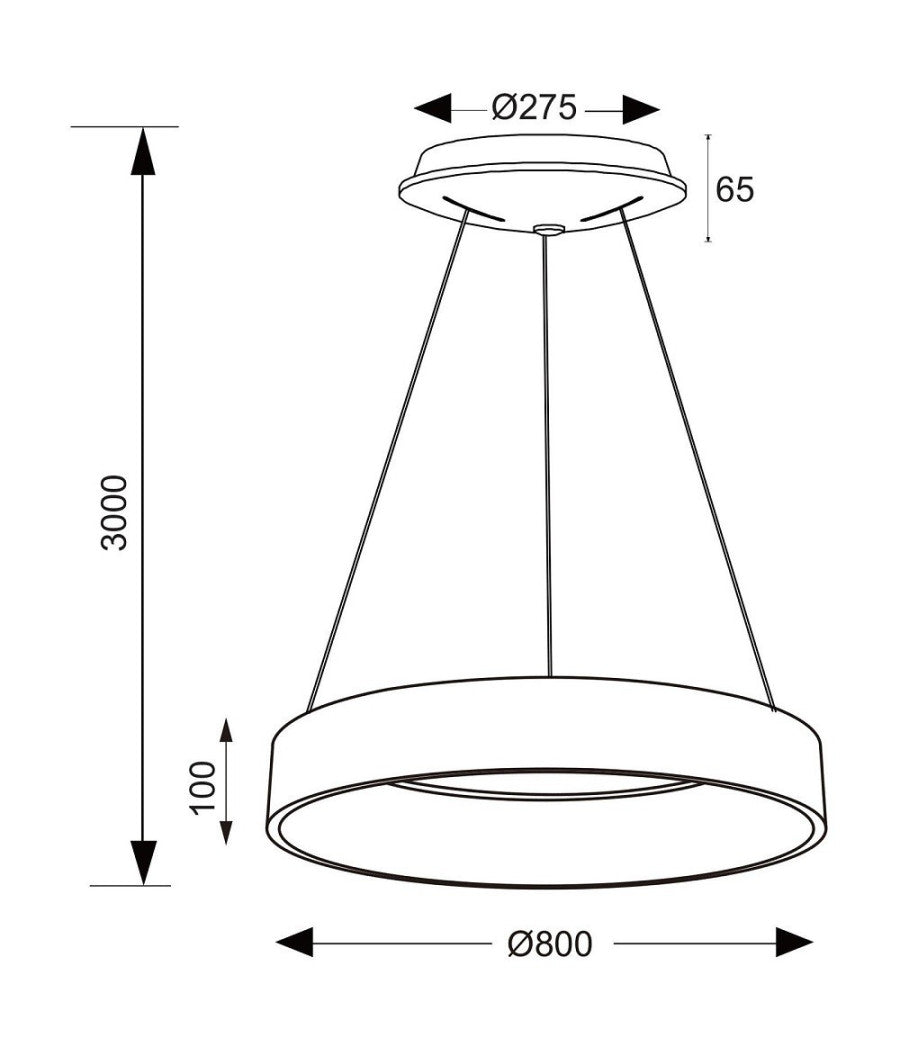Lampada Sospensione Led 60w Cct Pendente Cerchio Lampadario Moderno Luce 230v 80cm         