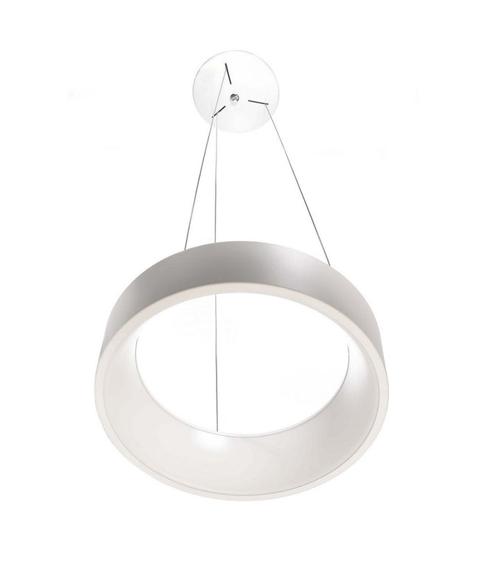 Lampada Sospensione Led 60w Cct Pendente Cerchio Lampadario Moderno Luce 230v 80cm  Bianco       