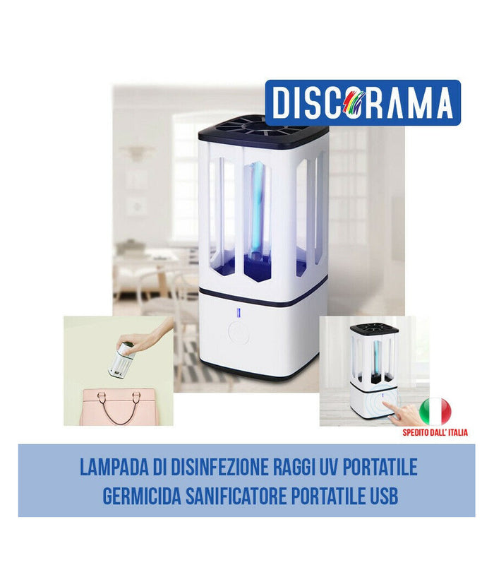 Lampada Sterilizzatrice Germicida Con Raggi Uv C Uvc Sanificatore Portatile Usb         