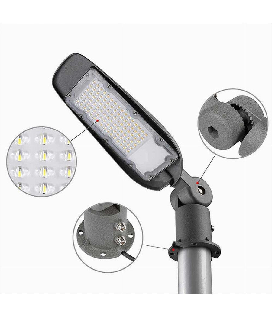 Lampada Stradale Inclinabile Led Lampione Faro Esterno 200watt Luce 6500k Lp-200         