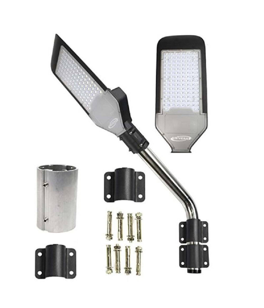 Lampada Stradale Led Lampione 100w Ip65 Nero Staffa Luce Fredda 6500k F100w-nf8         