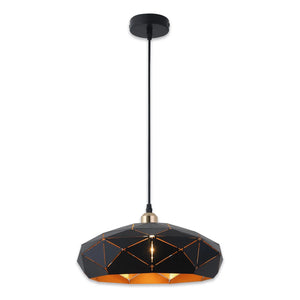 LÚZETE - LAMPADA SUSPESA DA SOFFITTO NERA/ORO KESHI