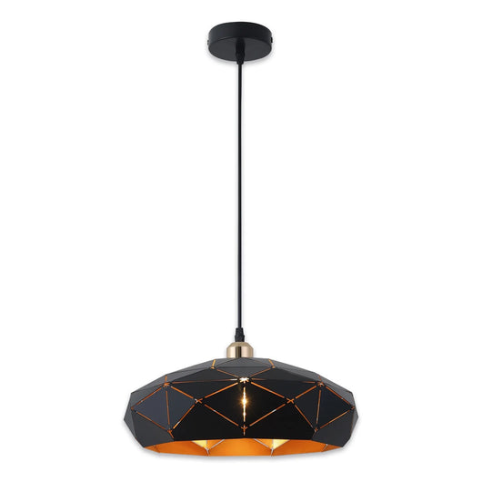 LÚZETE - LAMPADA SUSPESA DA SOFFITTO NERA/ORO KESHI