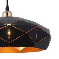 LÚZETE - LAMPADA SUSPESA DA SOFFITTO NERA/ORO KESHI