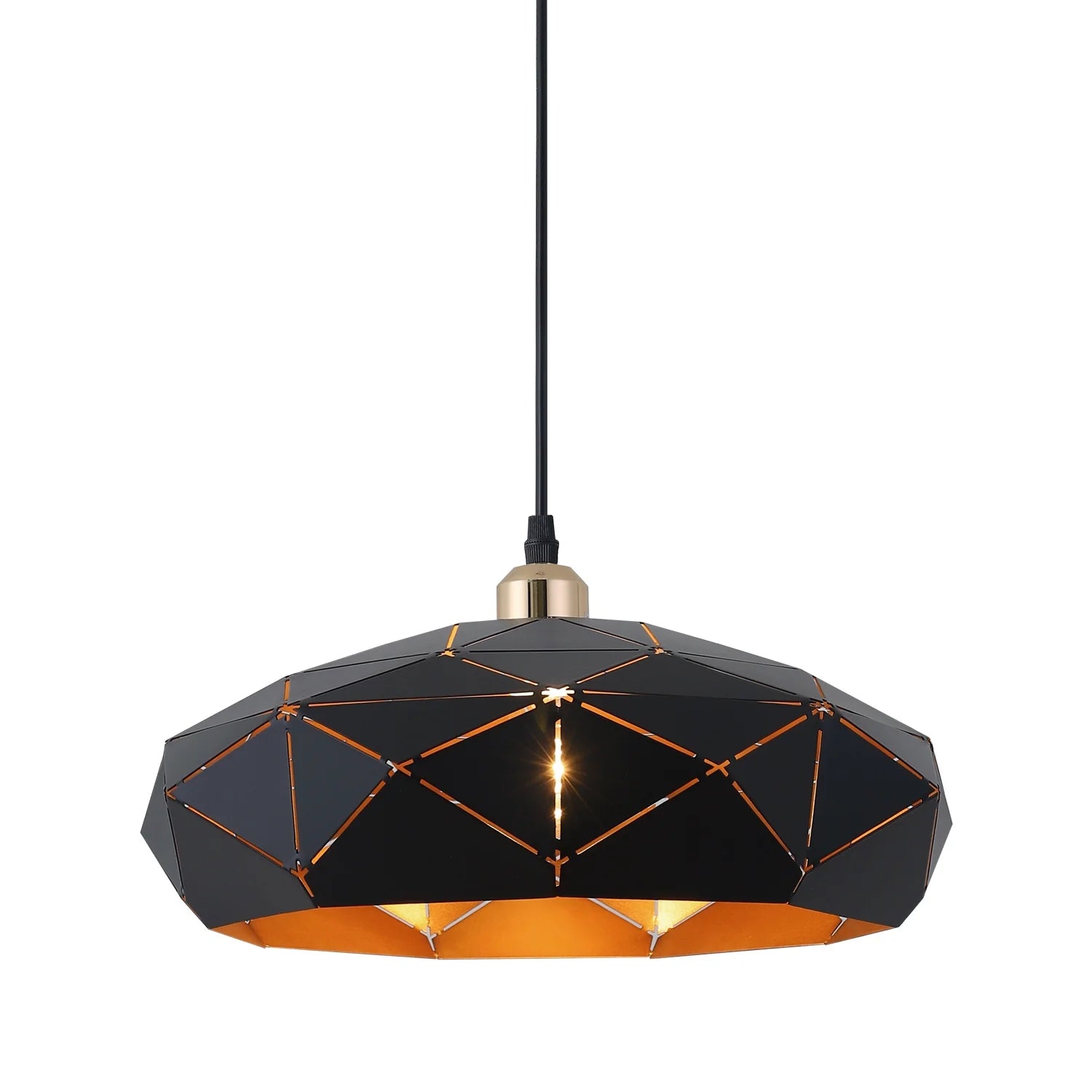 LÚZETE - LAMPADA SUSPESA DA SOFFITTO NERA/ORO KESHI