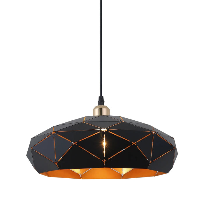 LÚZETE - LAMPADA SUSPESA DA SOFFITTO NERA/ORO KESHI