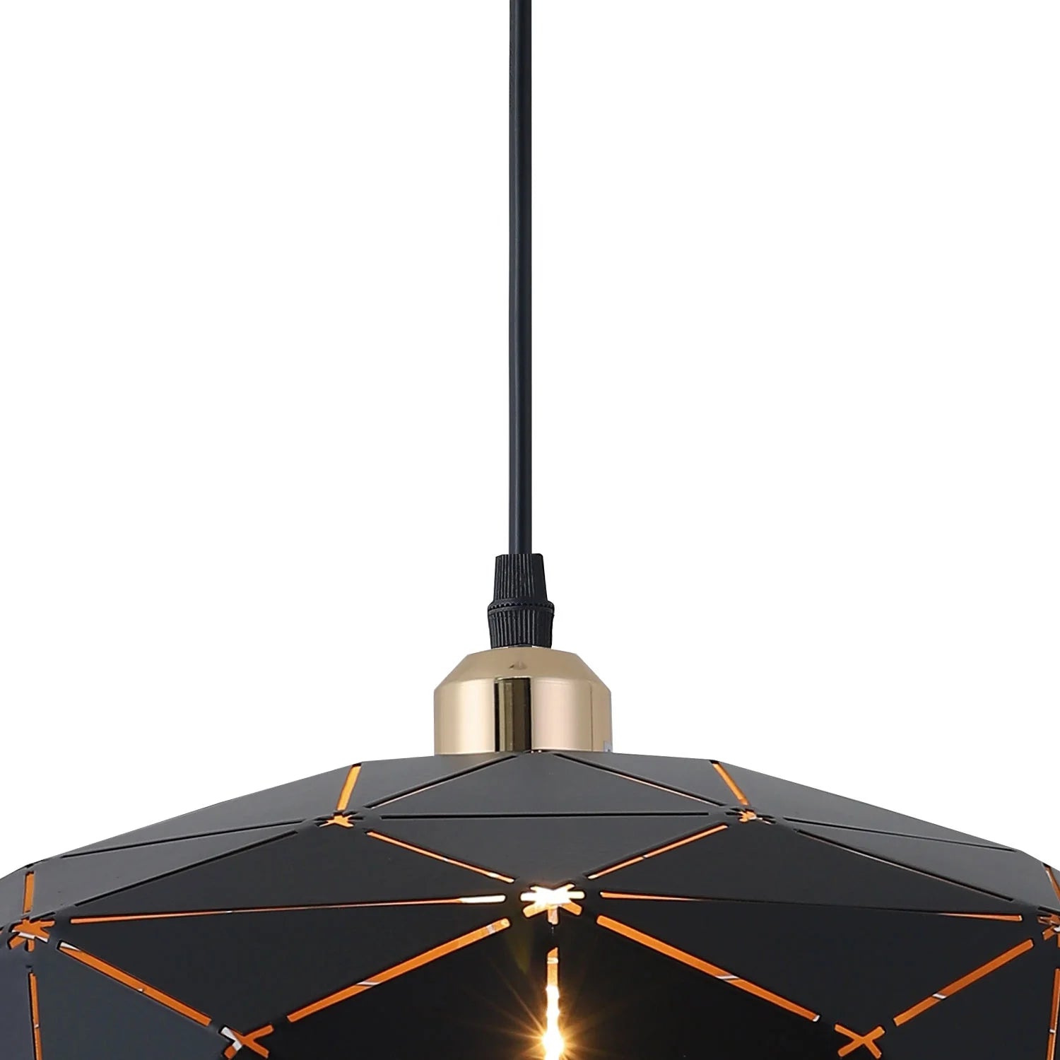 LÚZETE - LAMPADA SUSPESA DA SOFFITTO NERA/ORO KESHI
