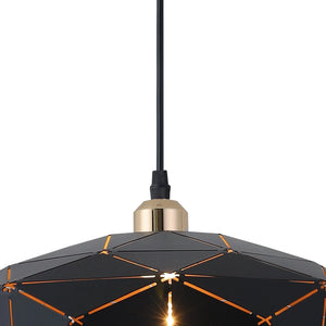 LÚZETE - LAMPADA SUSPESA DA SOFFITTO NERA/ORO KESHI