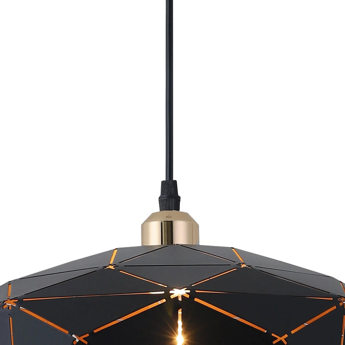 LÚZETE - LAMPADA SUSPESA DA SOFFITTO NERA/ORO KESHI