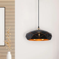 LÚZETE - LAMPADA SUSPESA DA SOFFITTO NERA/ORO KESHI