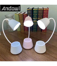 Trade Shop - Lampada Tavolo Led Musica 5in1 Multifunzionale Pieghevole Ricaricabile Usb Q-47 -