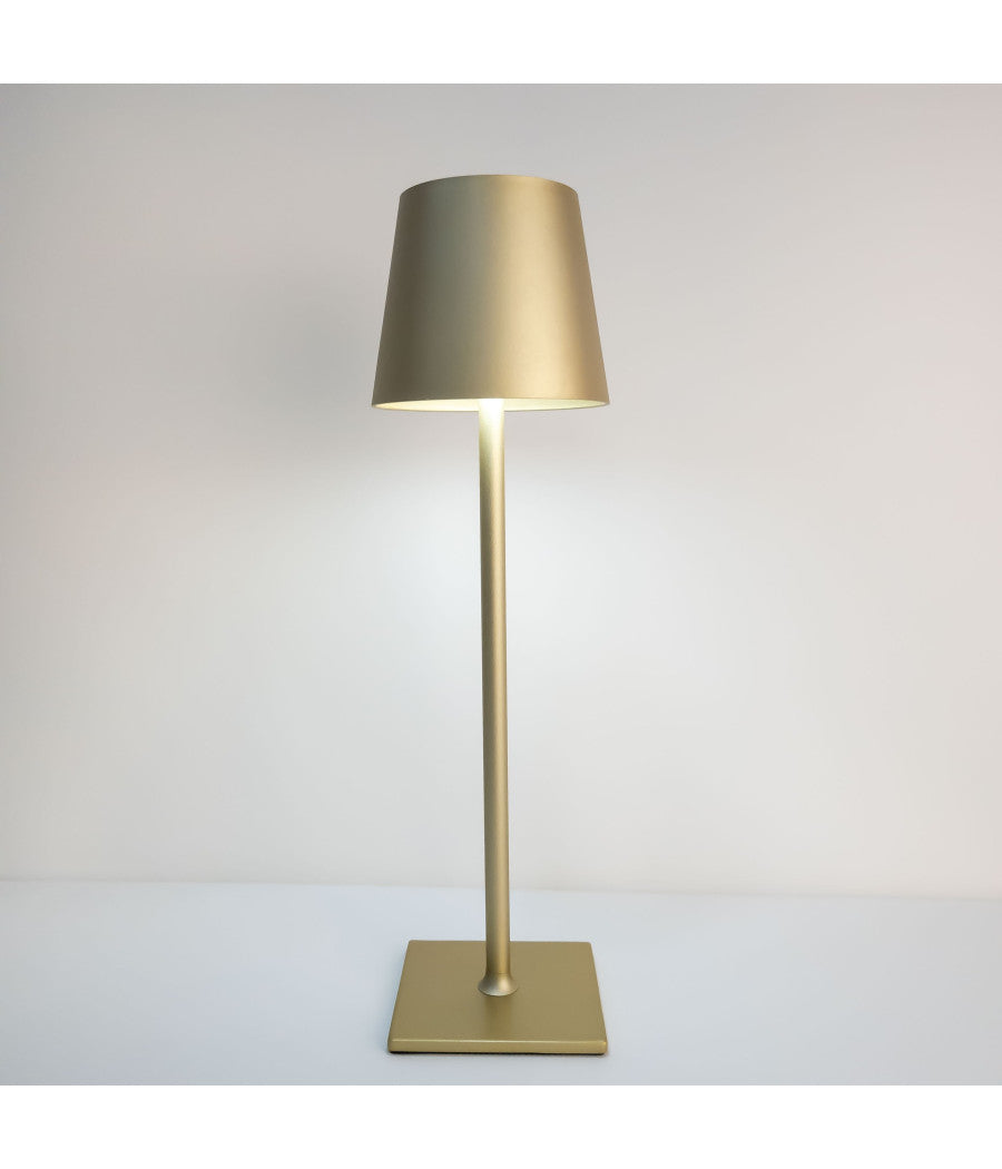 Lampada Tavolo Led Senza Fili Ricaricabile Usb Per Interno Esterno Luce Calda  Oro       