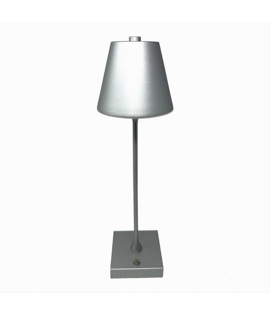 Lampada Tavolo Ricaricabile Usb 10 Watt 3 Colorazione Di Luce Vari Colori D27-3c  Argento       