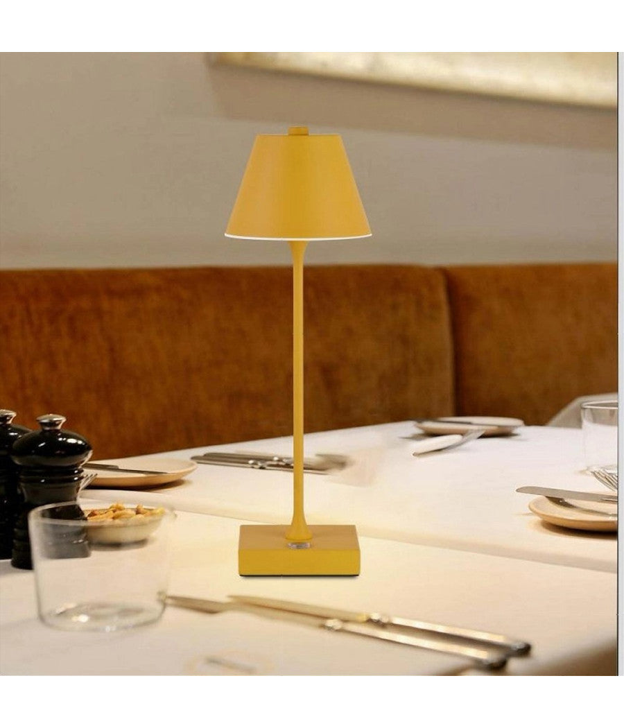 Lampada Tavolo Ricaricabile Usb 10 Watt 3 Colorazione Di Luce Vari Colori D27-3c  Giallo       