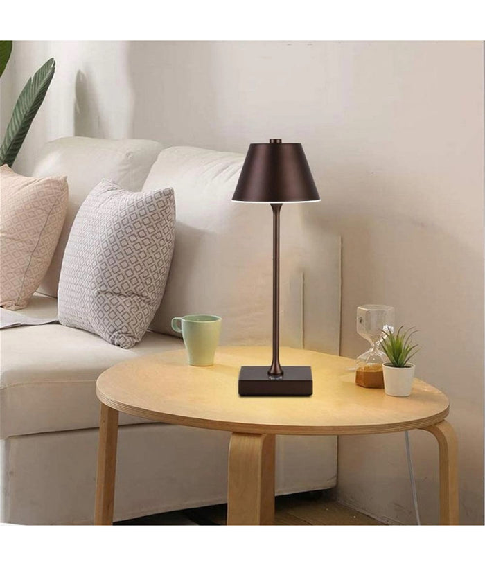 Lampada Tavolo Ricaricabile Usb 10 Watt 3 Colorazione Di Luce Vari Colori D27-3c  Marrone       