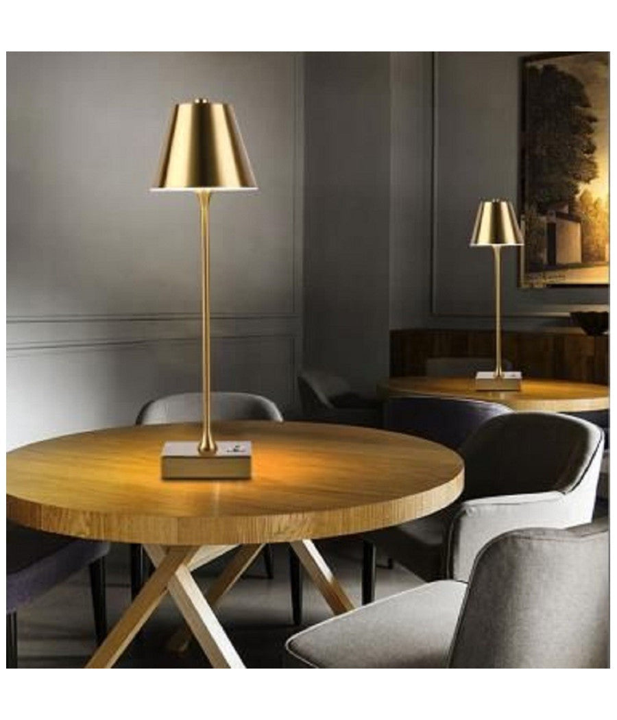 Lampada Tavolo Ricaricabile Usb 10 Watt 3 Colorazione Di Luce Vari Colori D27-3c  Rame       