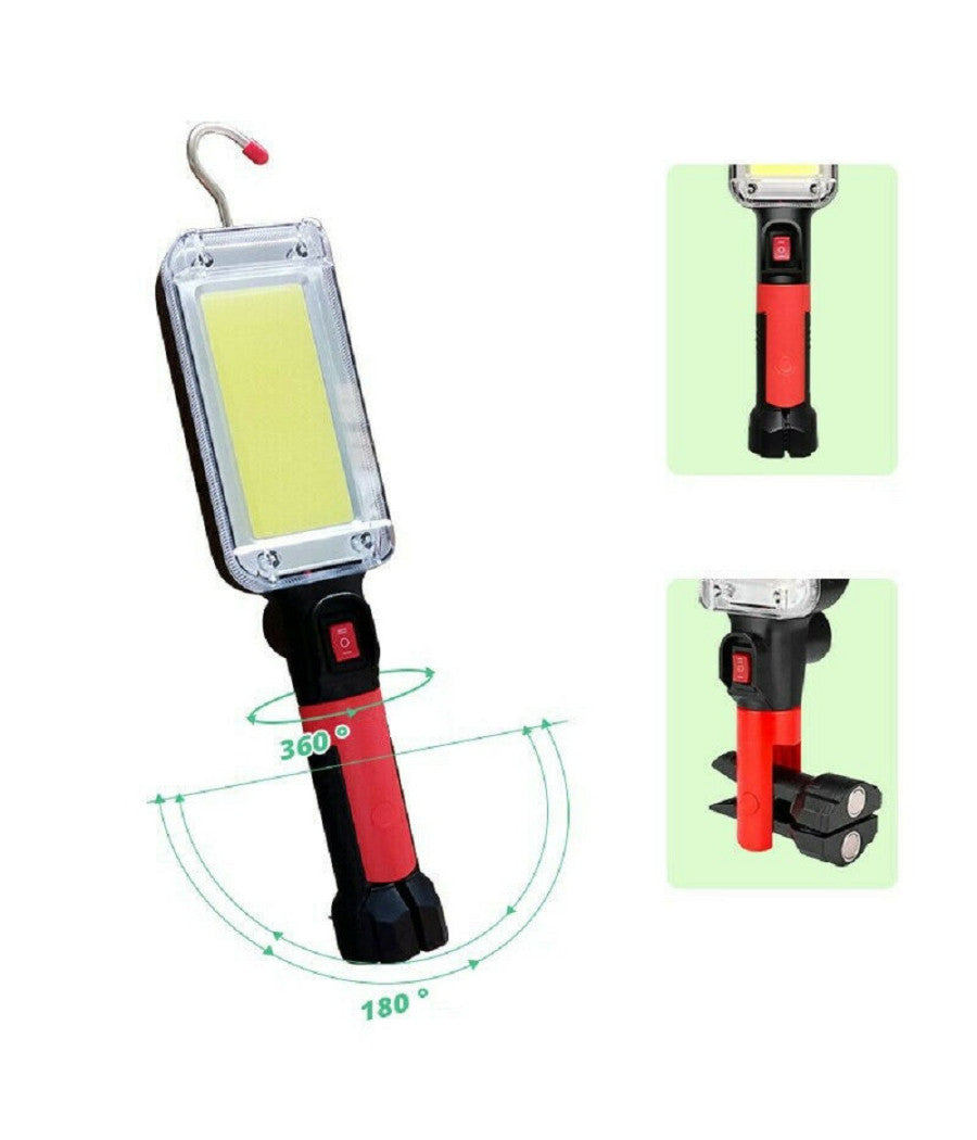 Lampada Torcia Lavoro Base Calamitata Portatile 20w Led Ricaricabile 8859-b         