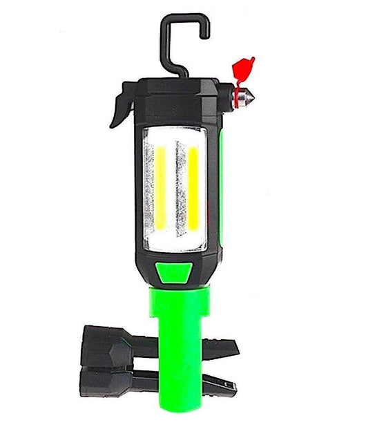 Lampada Torcia Lavoro Calamita Led Ricaricabile Martello Rompi Vetro Cintura Usb         