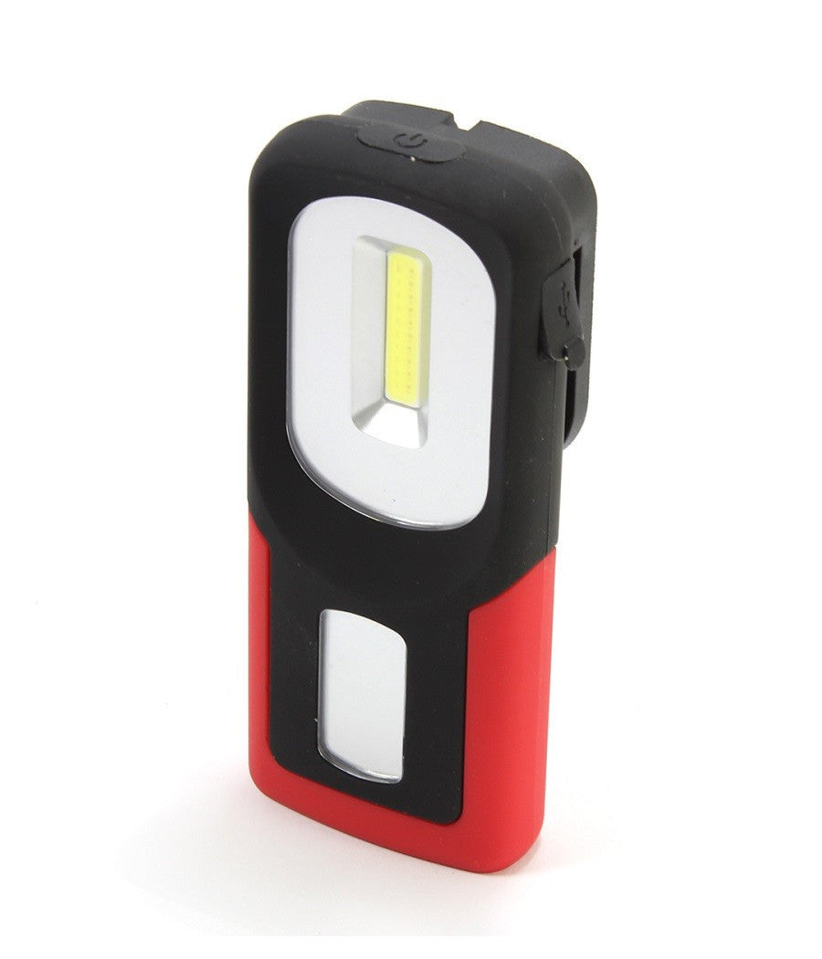 Lampada Torcia Lavoro Calamita Portatile Led Ricaricabile Base Magnetica Gancio         