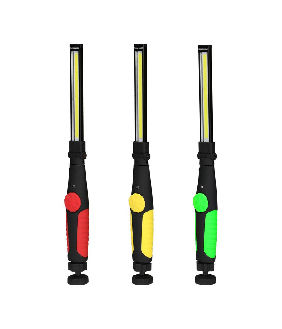 Lampada Torcia Lavoro Calamita Portatile Ricaricabile Slim Regolabile Led Cob         