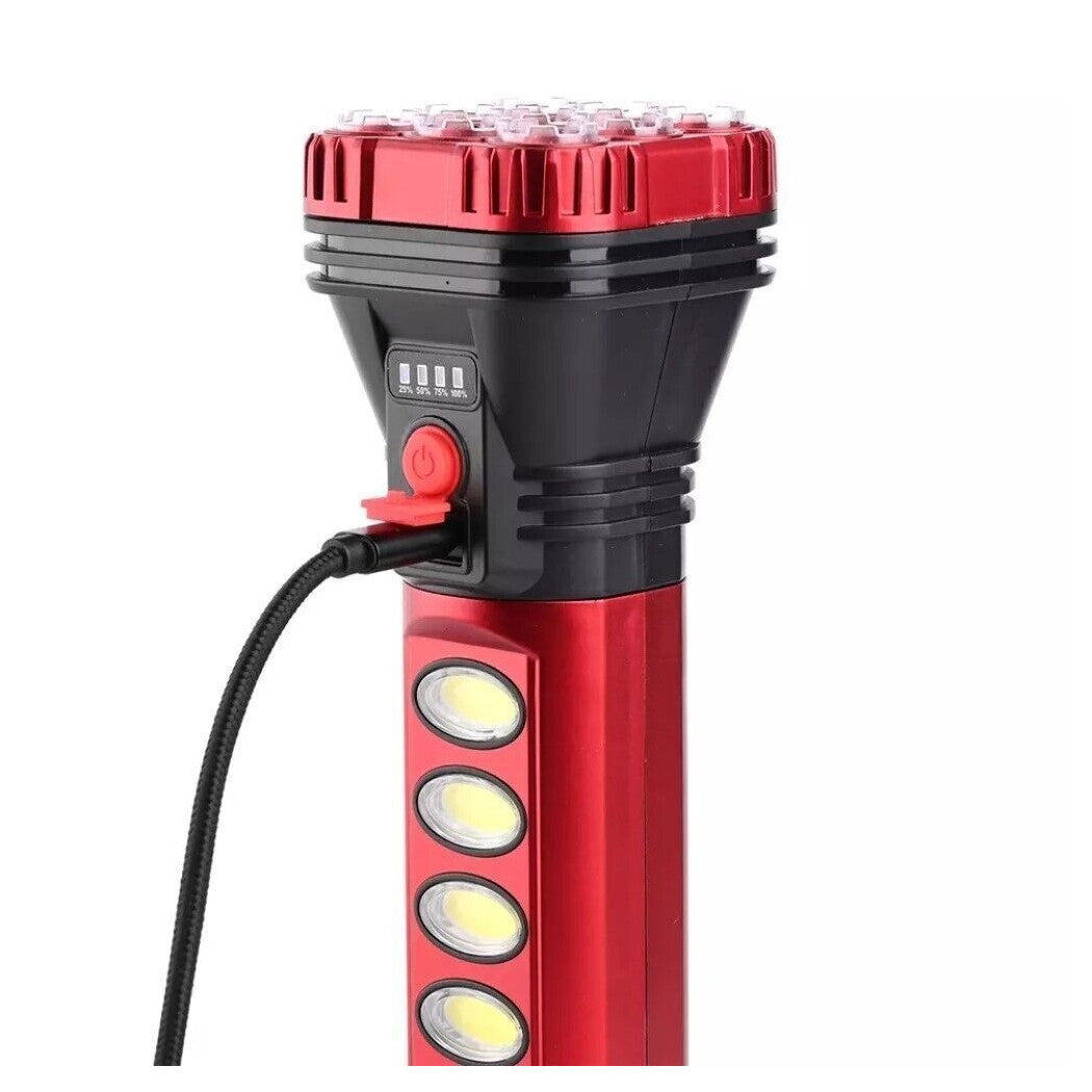 Trade Shop - Lampada Torcia Portatile Led Ricaricabile Con Pannello Solare 18w Hb-707-1 Campeggio -        