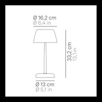 Lampada Smart Trilli Wi-Fi Zafferano - Led Ricaricabile, Touch, App Wi-Fi, Ceramica Decorata Bianca e Ruggine