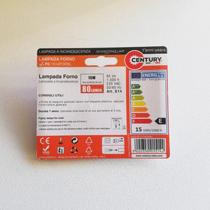 Lampada tubolare ad incandescenza per forno cappe cucina e lampada sale - blister da 2pz