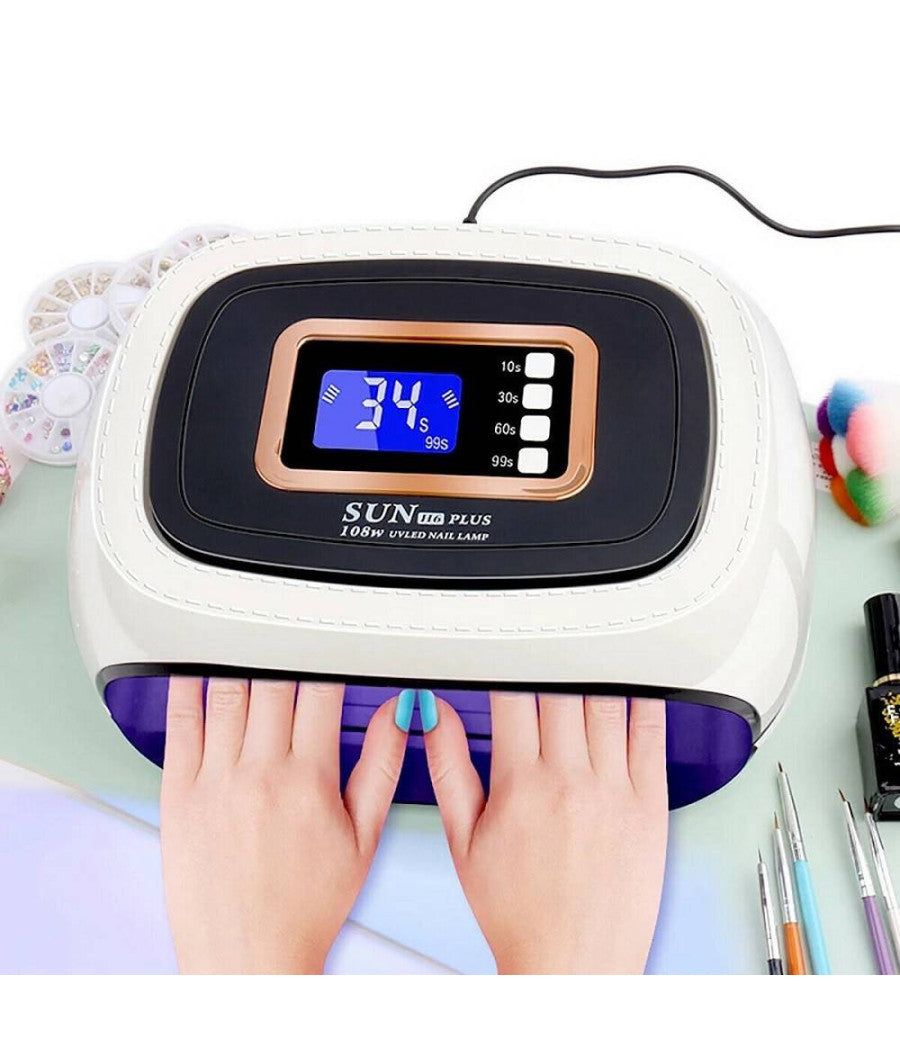 Lampada Unghie Uv Led Fornetto Unghie Nail Art Nail Lamp 108w 42 Led Sun H6 Plus         