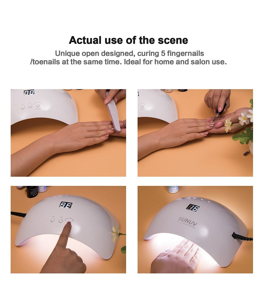 Lampada Unghie Uv Led Per Gel Sun8 36w Automatica Sensore Con Timer Preimpostati         