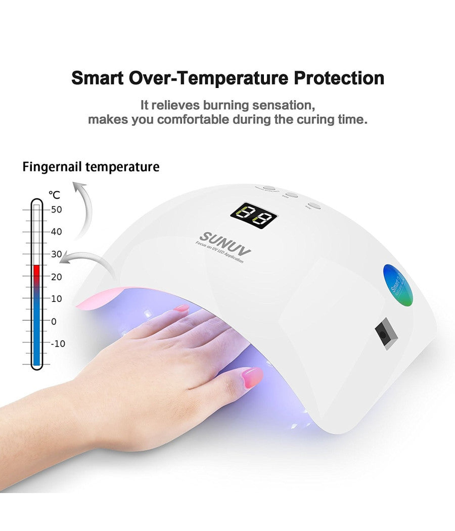 Lampada Unghie Uv Led Per Gel Sun8 36w Automatica Sensore Con Timer Preimpostati         